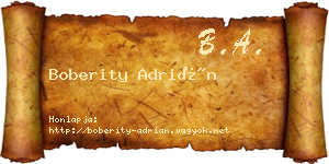 Boberity Adrián névjegykártya